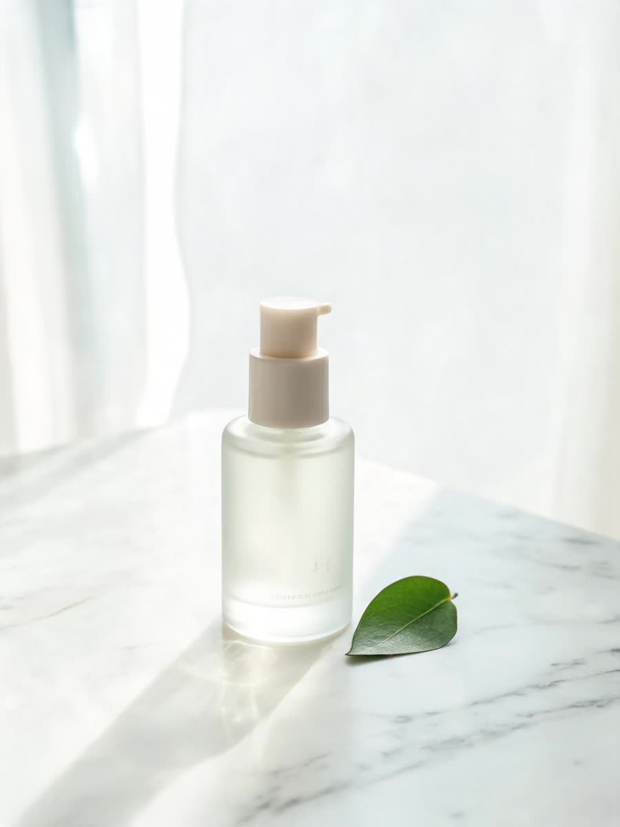 Skincare on marble